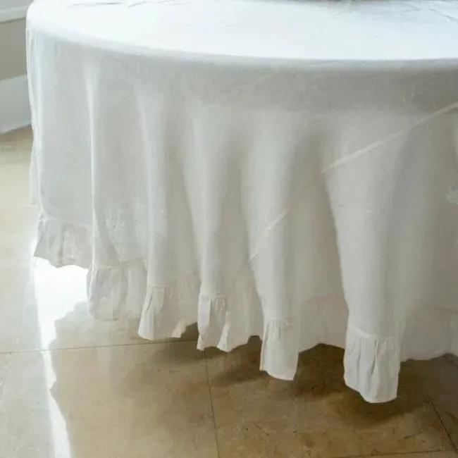 Cream 90" Round Tablecloth