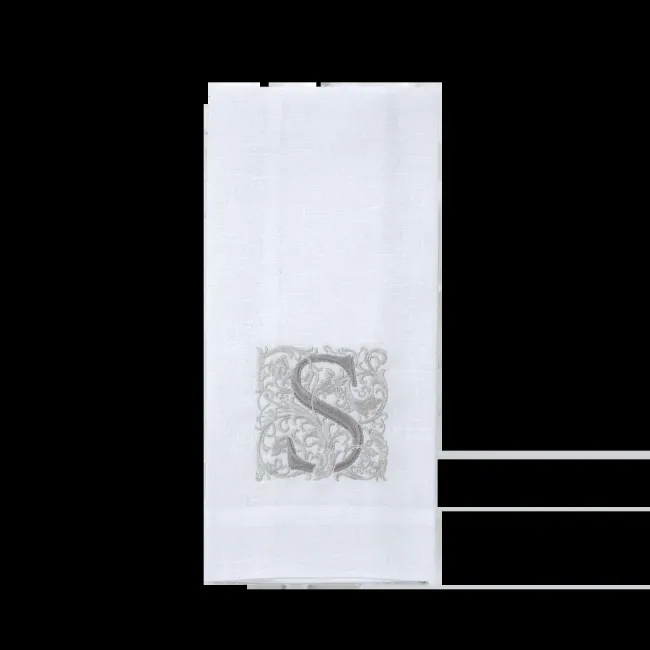 Monogram S Hand Towel White (Taupe)