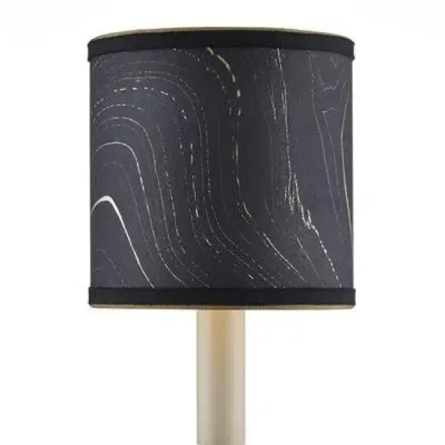 Marble Paper Drum Chandelier Shade - Black/Gold/Silver