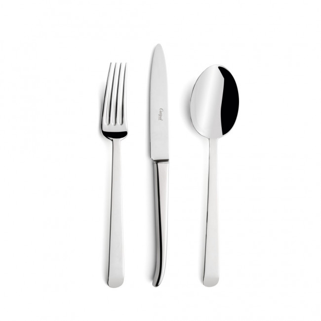 Ergo Steel Polished 5 pc Set (Dinner Knife, Dinner Fork, Table Spoon, Dessert Fork, Coffee/Tea Spoon)
