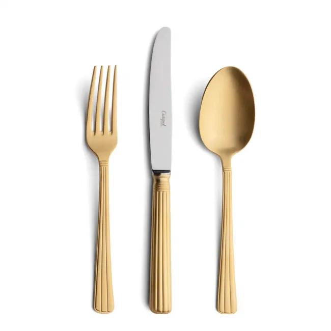 Athena Gold Matte 24 pc Set (6x Dinner Knives, Dinner Forks, Table Spoons, Coffee/Tea Spoons)