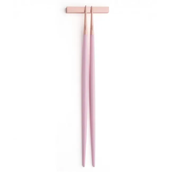 Goa Rose Pink Handle/Gold Matte Chopstick Set 8.9 in (22.5 cm)