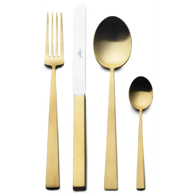 Bauhaus Gold Matte Dessert Fork 7 in (17.7 cm)