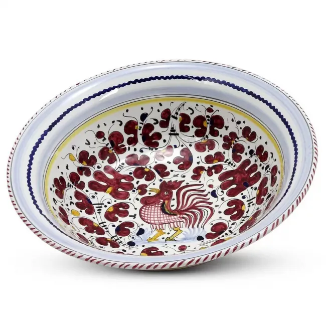Orvieto Red Rooster Large Pasta/Salad Serving Bowl 13.5 in Rd x 5 high
