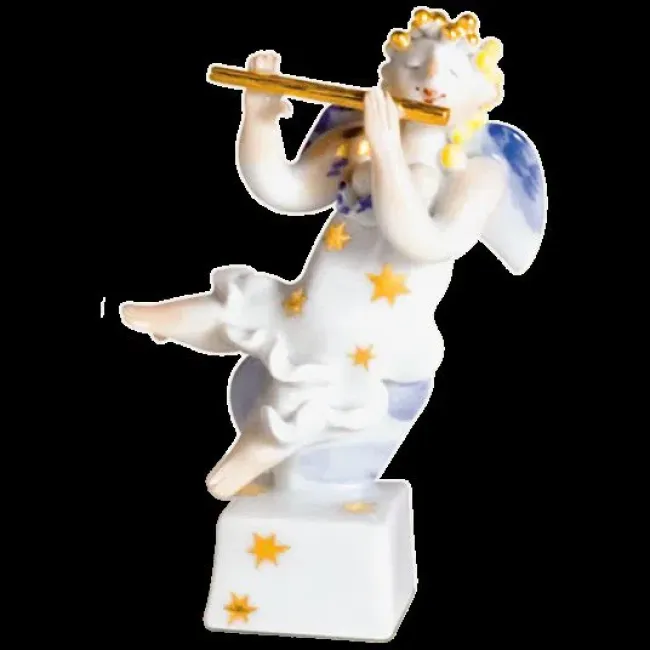 Angel With Flute, Figurine with Gold
