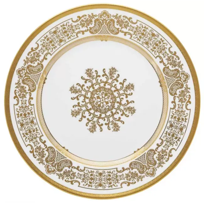 Marignan Gold/White Dessert Plate Rd 8.7"