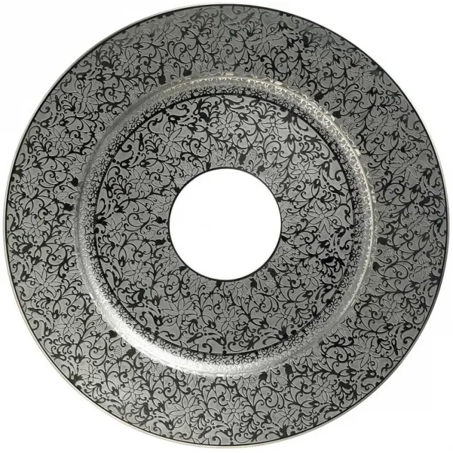 Tolede Platinum/White Buffet Plate Round 12.2 in.