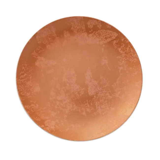 Crushed Velvet Copper Flat Rim Plate (10.5in/27cm)