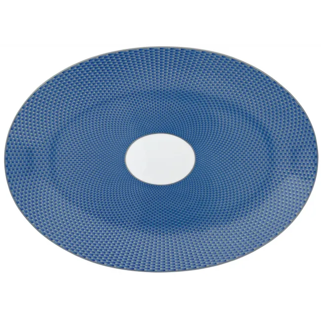 Tresor Blue Oval Dish/Platter Medium motive No1 36 in. x 26 in.