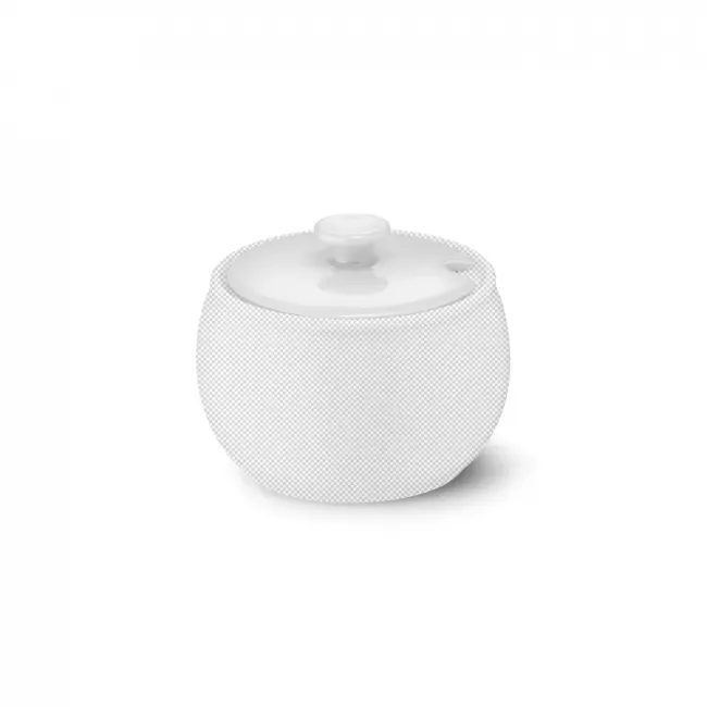 Solid Color Lid Of Sugar Bowl White