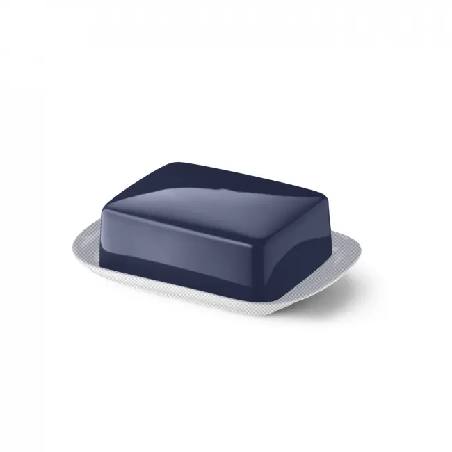 Solid Color Flat Of Butter Dish Navy
