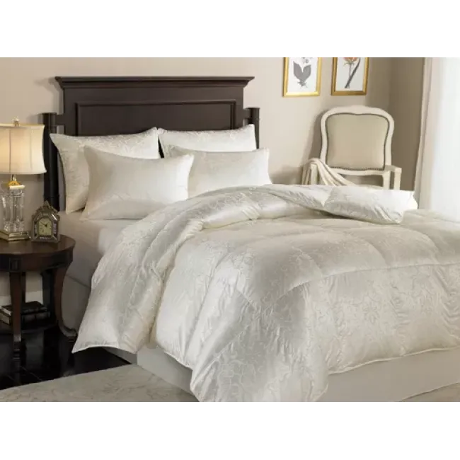 Eliasa 920+ Fill Canadian White Goose Down Silk Oversized Queen All-Year Comforter 90 x 94 33 oz