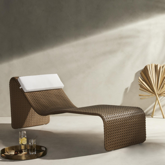 Four Hands Paige Outdoor Woven Chaise Lounge Natural | Gracious Style