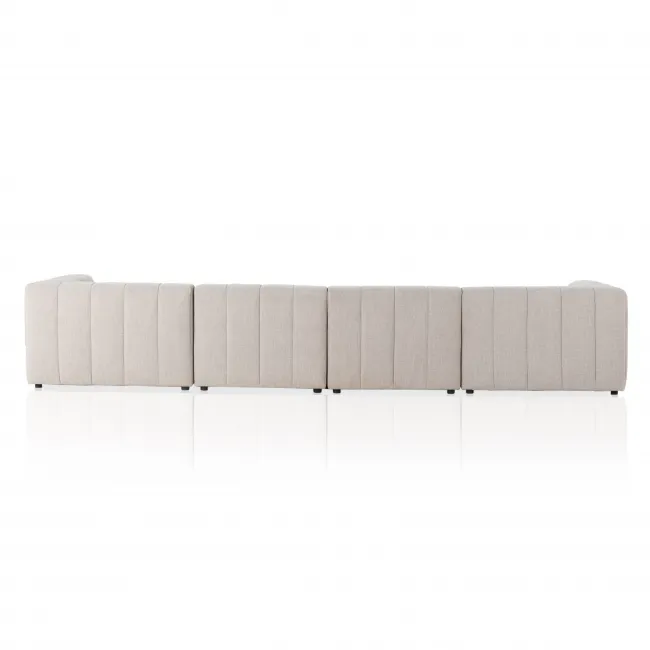 Four Hands Langham Channeled 5pc Sectional with Right Arm Facing Napa ...