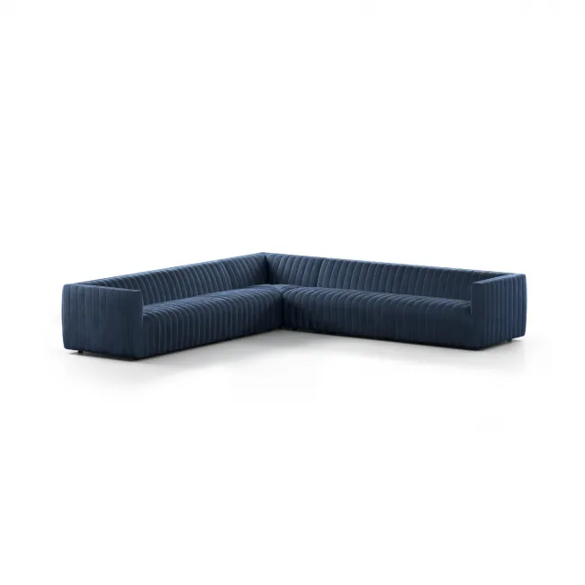 Augustine 3 Pc Sectional Sofa 126'' Navy