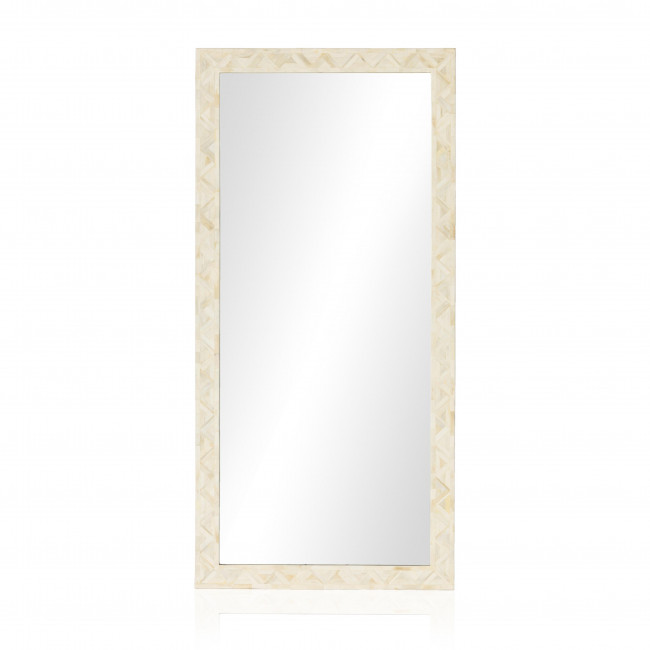 Loredo Rectangular Floor Mirror White Bone