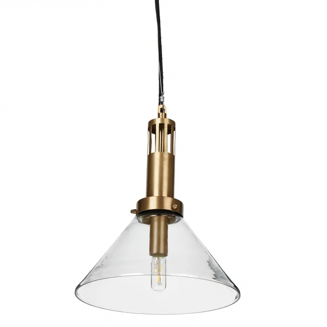 Aldis Pendant Brushed Brass with Clear Glass