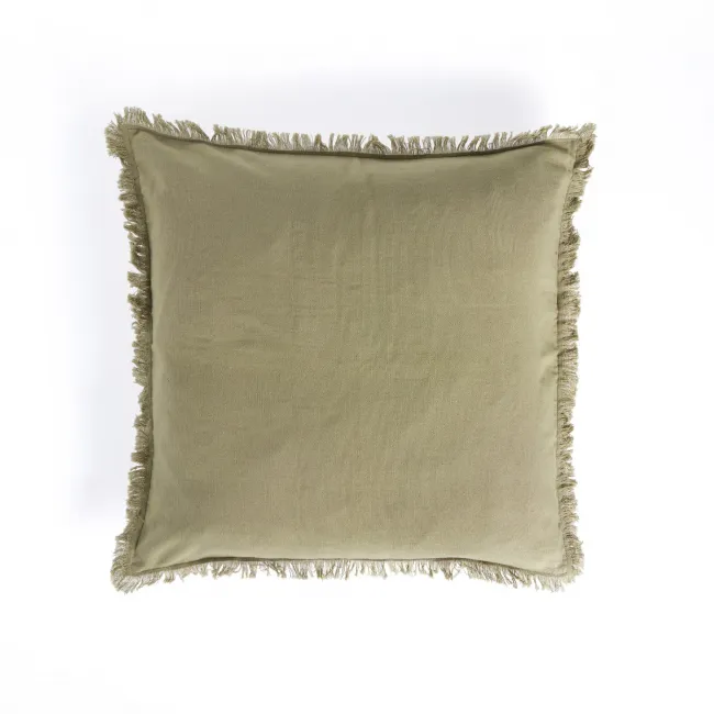 Handwoven Eyelash Pillow Sage 22"x22"