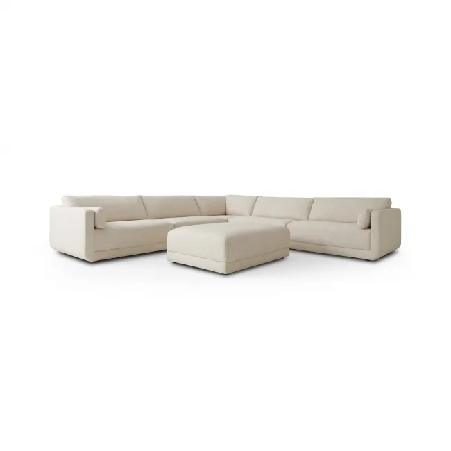 Toland 5 Pc 145" Sectional with Ottoman Palma Cream
