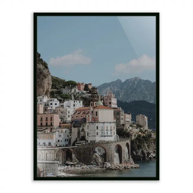 Atrani, Italy by Natalie Obradovich 36" x 48" Black Maple Framed Metal