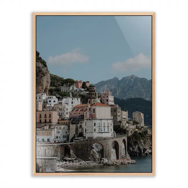 Atrani, Italy by Natalie Obradovich 36" x 48" White Oak Framed Metal