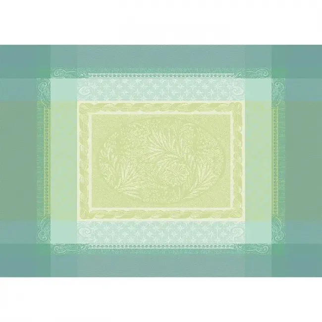 Isabelle Amande Green Sweet Stain-Resistant Cotton Placemat 21" x 15"