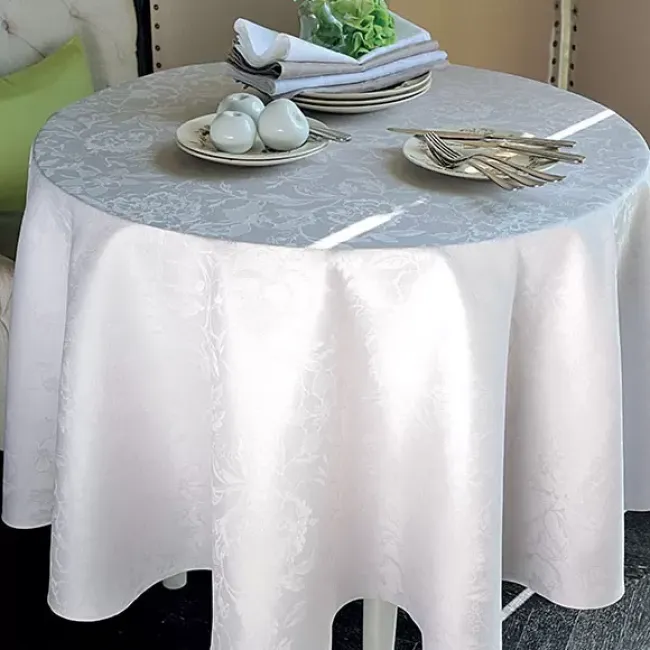 Mille Charmes Nacre 100% Cotton Tablecloth Round 71"