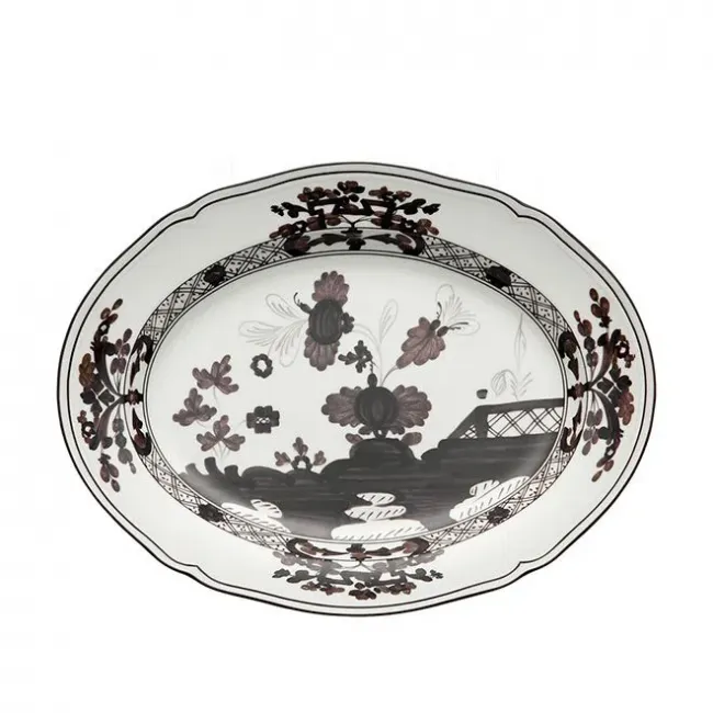 Oriente Italiano Albus Oval Flat Platter 15 in