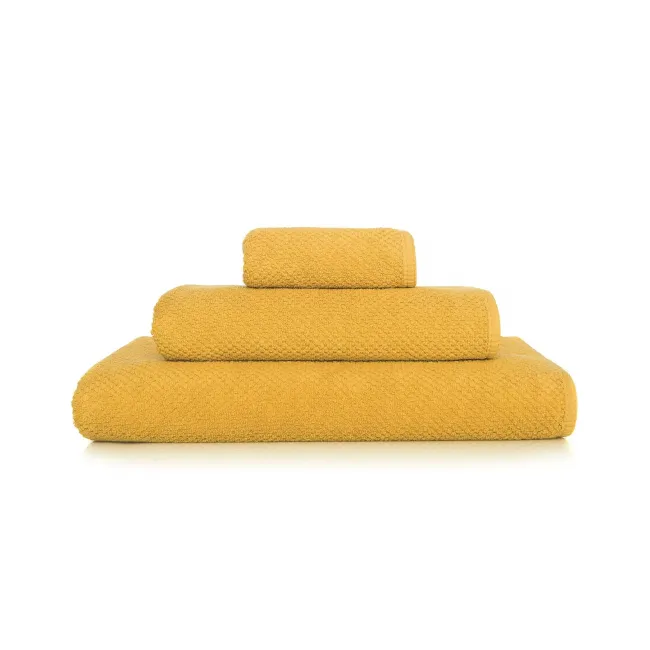 Bee Waffle Mustard Bath Towels