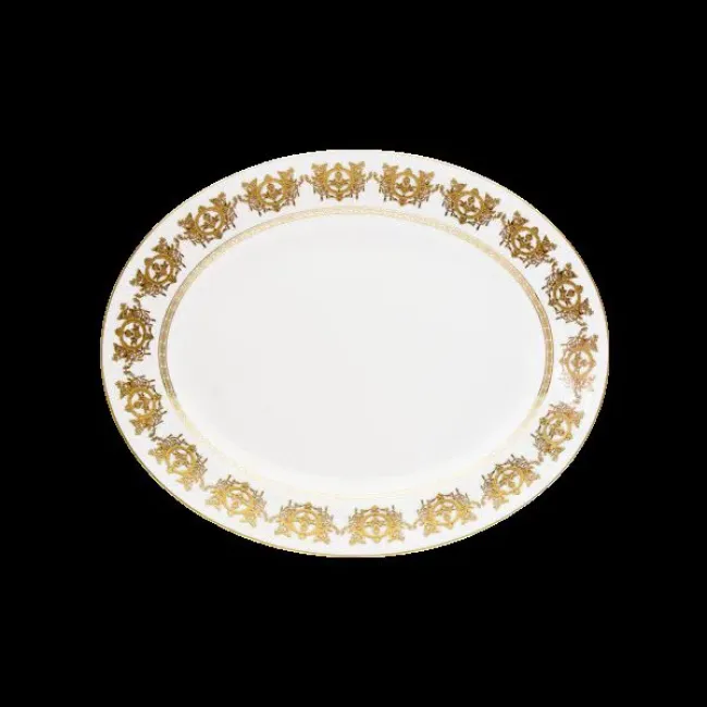 Ritz Imperial White/Gold Oval Dish Small (Special Order)