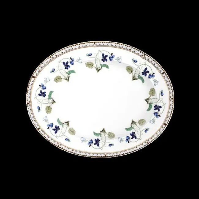Imperatrice Eugenie Blue/Gold Oval Dish Small