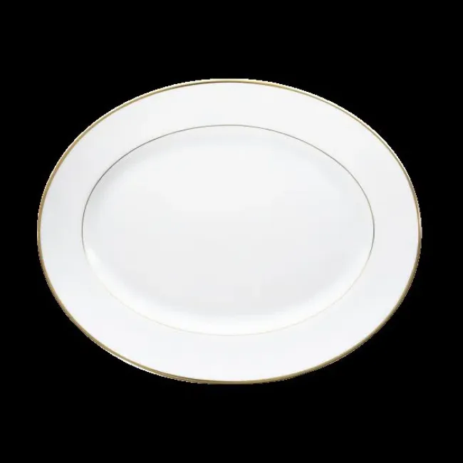Orsay White/Gold Oval Dish