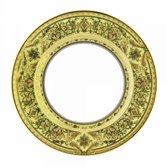 Matignon Apple Green/Gold Oblong Cake Platter 39 Cm (Special Order)