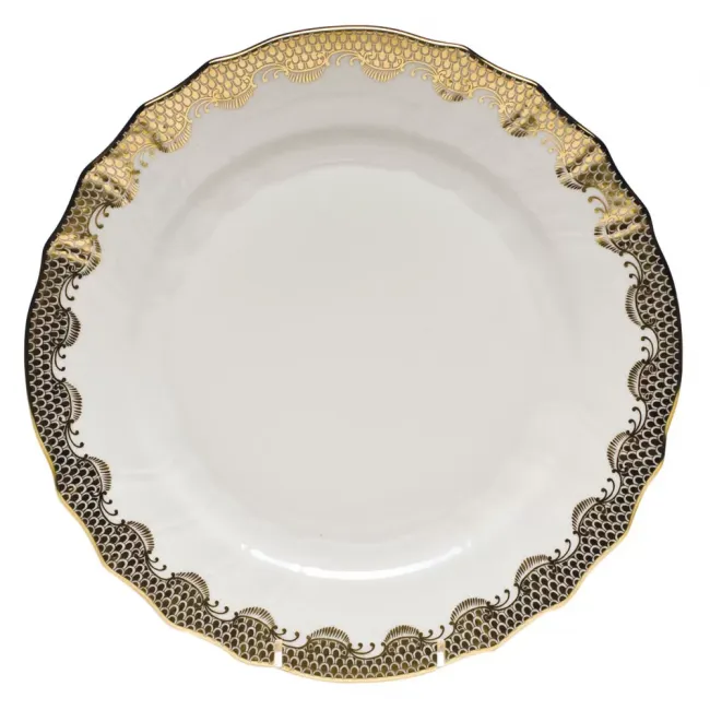 Fish Scale Gold Dinner Plate 10.5 in D