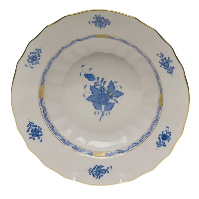 Chinese Bouquet Blue Rim Soup 9.5 in D