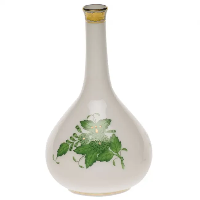 Chinese Bouquet Green Medium Bud Vase 5.25 in H