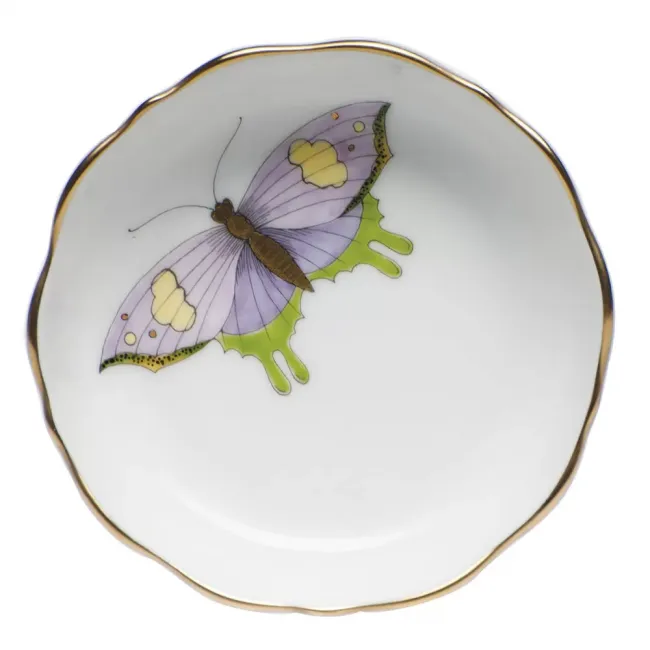 Royal Garden Butterflies Multicolor Mini Scalloped Dish 3.25 in L X 0.75 in H