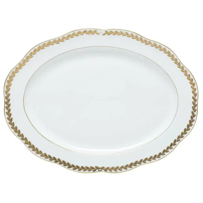 Golden Laurel Gold Oval Platter 15 in L