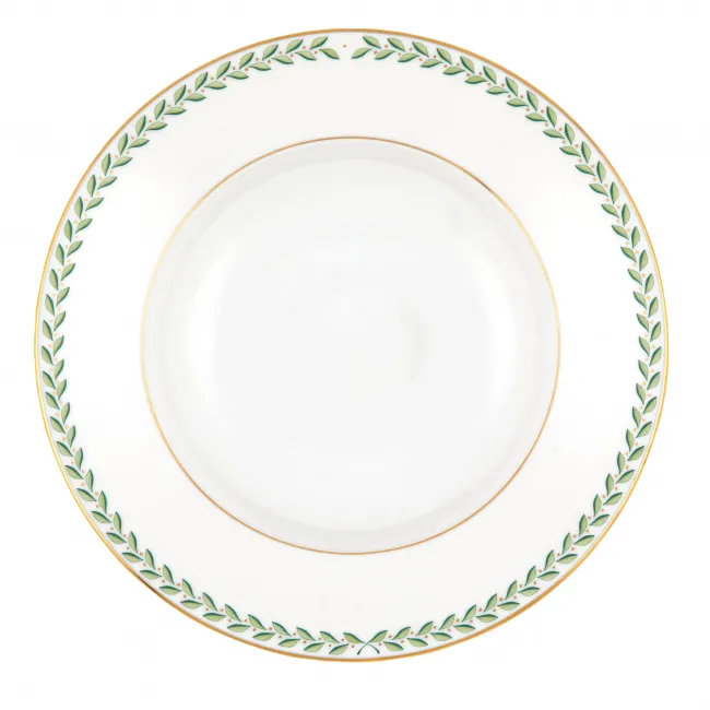 Green Laurel Rim Soup Plate 8 in D