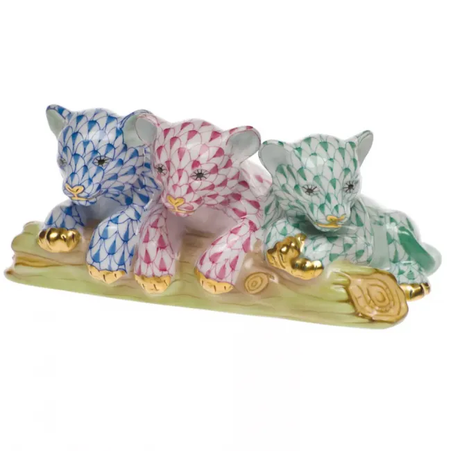 Tiger Cubs Blue/Raspberry/Green 4.5 in L X 2 in H
