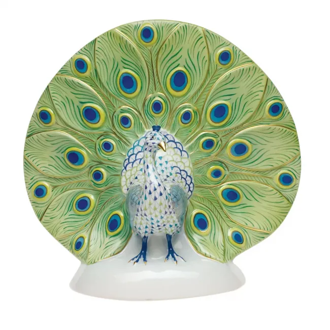 Large Peacock Multicolor 9.75 in W X 9.25 in H