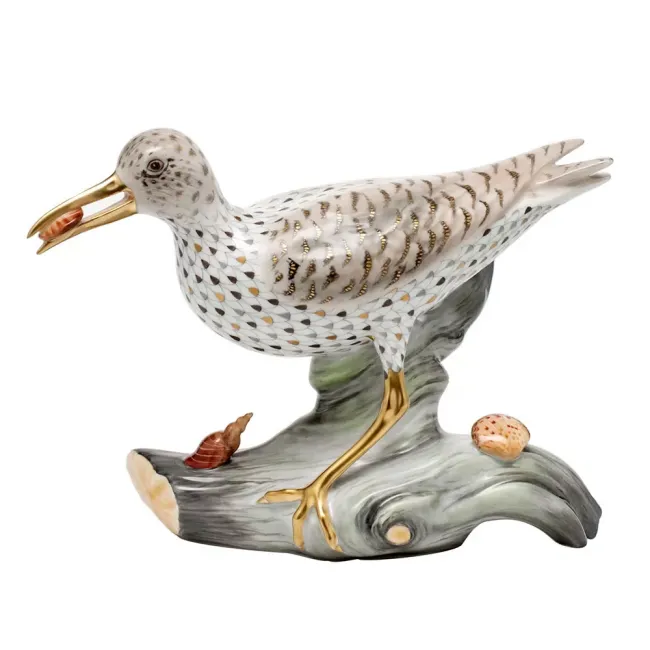 Spotted Sandpiper On Driftwood Multicolor 9 in L X 6.25 in H