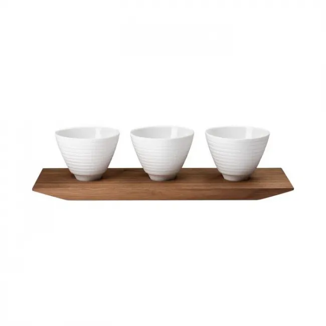 Pulse Dinneware Set Of 3 Amuse Bouche Dishes On Tray L11.8" W3.5" High 2.8"