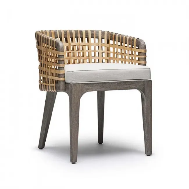 Palms Arm Chair Grey Ceruse/Flax Weave