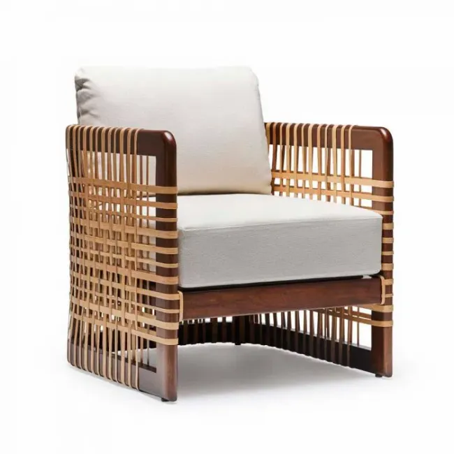 Palms Lounge Chair Chestnut/Flax Weave