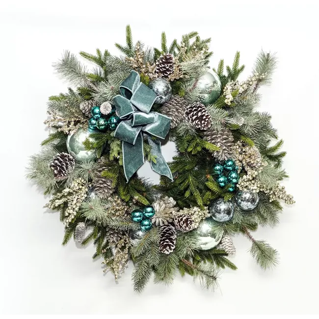 30" Frosted Blue Wreath 30 x 30 in