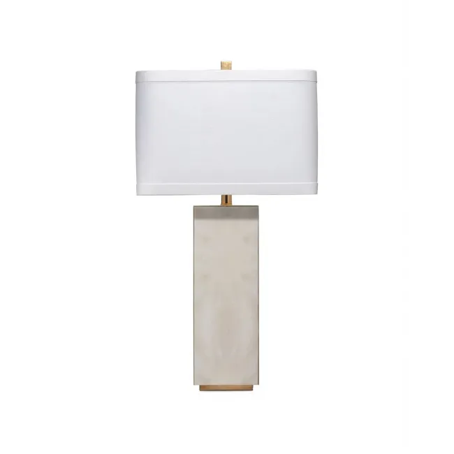 Reflection Table Lamp In Horn Lacquer W/ Gold Leaf Accents W/ A Rectangle Shade In White Linen