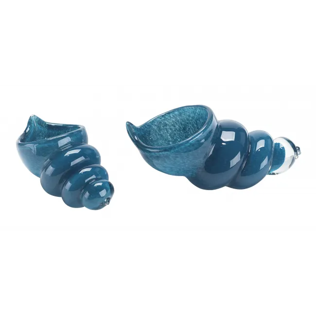 Ariel Shells (Set of 2) Dark Blue Glass