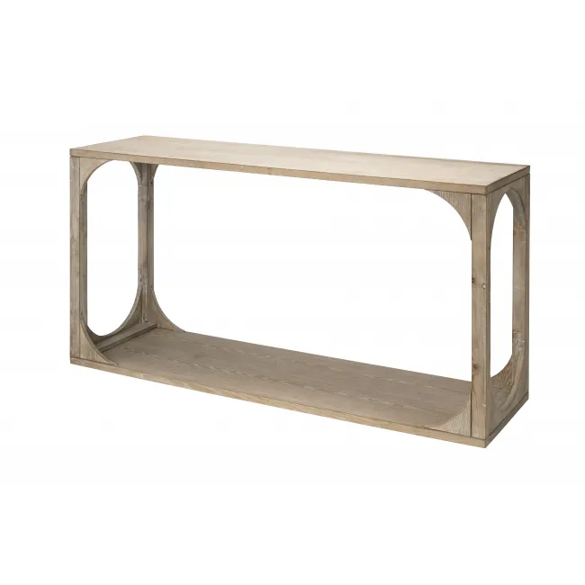 Jamie Young Everett Openwork Console Table Grey Washed Wood Gracious Style