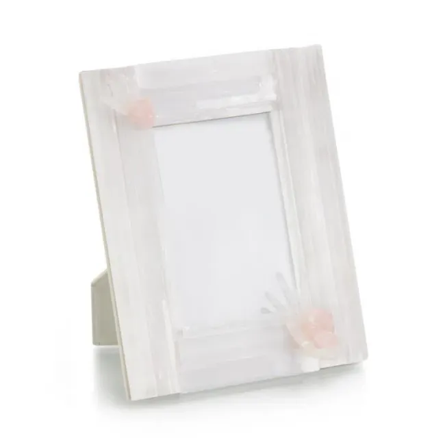 Selenite and Pink Quartz Photo Frame